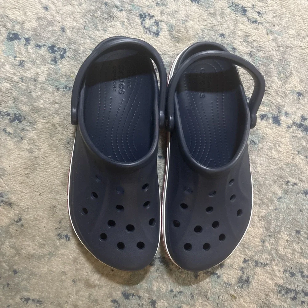 Crocs Bayaband Unisex Clogs Red White Blue Logo Mens 8 Womens 10 New